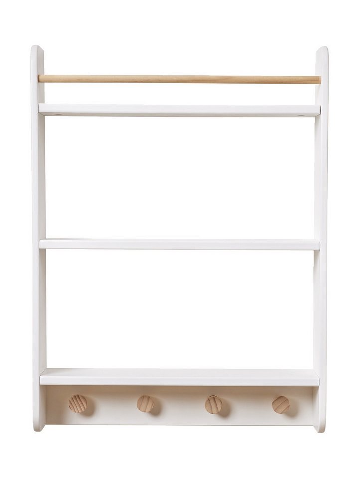 vertbaudet Wandgarderobe Kinderzimmer Bücherregal mit Garderobe KONFETTI von vertbaudet