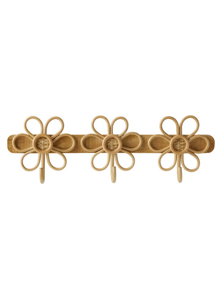 vertbaudet Wandgarderobe Kinderzimmer Wandgarderobe aus Rattan, 3 Blumen, 3er-Pack von vertbaudet