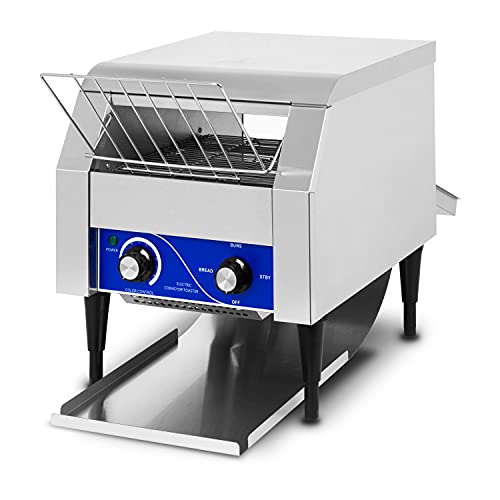 vertes Durchlauftoaster Toaster mit Laufband aus Edelstahl (1940W, 230V, Gastro Profi für Toast und Burger Buns, Zugabefach, 2 Ausgabefächer, 7 Geschwindigkeitsstufen, Krümelschublade, 2 Modi) von vertes