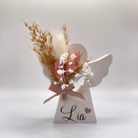 Personalisierter Engel Taufe Kommunion Geschenk Keraflott Trockenblumen Personalisierter Engel Taufe Kommunion Geschenk Keraflott Trockenblumen von vertrautManufaktur