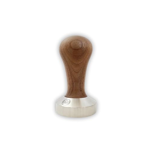 53,5 mm Tamper für IMS Competition-Filterkörbe, Nussbaum und INOX Stahl Flacher Boden von verybarista