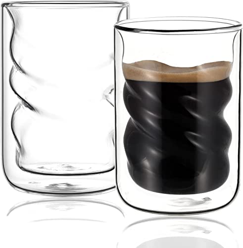 vevouk Isolierte Gläser Kaffeetassen 2er Set Doppelwandige Espressotassen Cappuccino Tee Spiralförmig Design Thermo-Gläser 240ml Thermo-Effekt vevouk Isolierte Gläser Kaffeetassen 2er Set Doppelwandige Espressotassen Cappuccino Tee Spiralförmig Design Thermo-Gläser 240ml Thermo-Effekt von vevouk