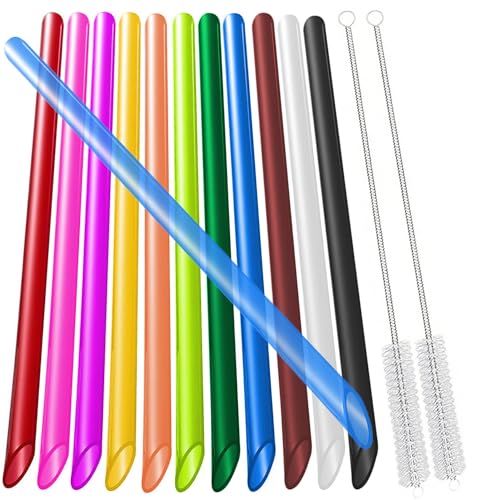 vgggrd 14 Wiederverwendbare Boba-Smoothie-Strohhalme mit 2 Bürsten, Bubble Tea Strohhalme Farbige 12 mm, BPA-freie Kunststoff-Strohhalme, Spitzes Design 26CM Lange vgggrd 14 Wiederverwendbare Boba-Smoothie-Strohhalme mit 2 Bürsten, Bubble Tea Strohhalme Farbige 12 mm, BPA-freie Kunststoff-Strohhalme, Spitzes Design 26CM Lange von vgggrd