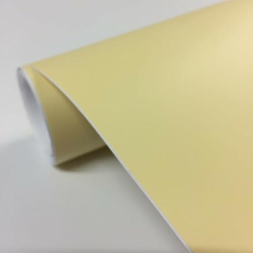 vgoltd Fablon Möbelaufkleber, matt, selbstklebende Rückseite, Vinyl, Schrankabdeckung, Basteln, selbstklebendes Kontaktpapier (cremefarben, 60 cm x 2 m) von vgoltd