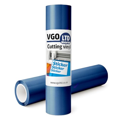 vgoltd Permanente glänzende selbstklebende Vinyl-Rolle für Tassen, Tassen, Fenster, Heimaufkleber und DIY-Projekte (Dunkelblau, 30 x 200 L) von vgoltd
