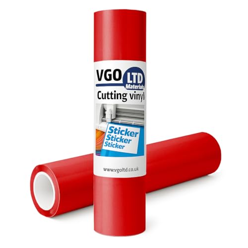 vgoltd Permanente glänzende selbstklebende Vinyl-Rolle für Tassen, Tassen, Fenster, Heimaufkleber und DIY-Projekte (Rot, 60 x 100 cm) von vgoltd