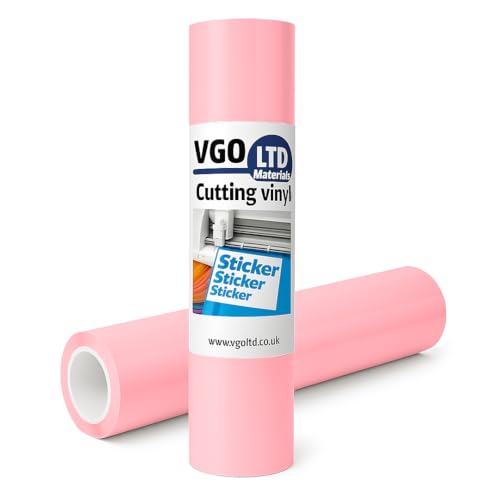 vgoltd Permanente glänzende selbstklebende Vinyl-Rolle für Tassen, Tassen, Fenster, Zuhause, Aufkleber und DIY-Projekte (Babyrosa, 60 B x 1000 L cm) von vgoltd