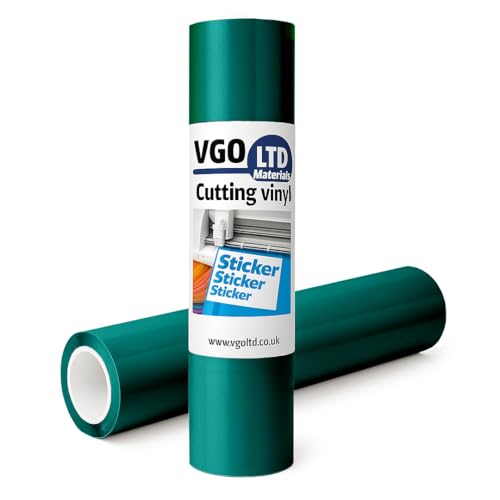 vgoltd Permanente glänzende selbstklebende Vinyl-Rolle für Tassen, Tassen, Fenster, Zuhause, Aufkleber und DIY-Projekte (Dunkelgrün, 60 x 100 L) von vgoltd