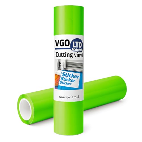 vgoltd Permanente glänzende selbstklebende Vinyl-Rolle für Tassen, Tassen, Fenster, Zuhause, Aufkleber und DIY-Projekte (Hellgrün, 60 x 200 L) von vgoltd