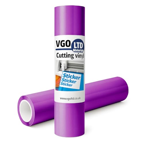 vgoltd Permanente glänzende selbstklebende Vinyl-Rolle für Tassen, Tassen, Fenster, Zuhause, Aufkleber und DIY-Projekte (lila, 60 x 200 L) von vgoltd