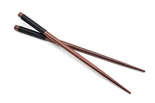 vhbw 1 Paar Essstäbchen - Chopsticks, Holz, anti-rutsch Design dunkel, braun von vhbw