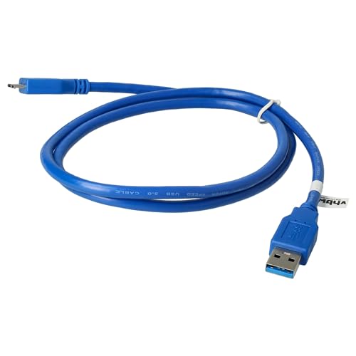 vhbw 1.0m Micro-USB 3.0 Daten Lade Adapter Kabel blau kompatibel mit Samsung Galaxy Note Pro 12.2 SM-T900 etc. Ersatz für Samsung ET-DQ11Y1WEGWW. von vhbw