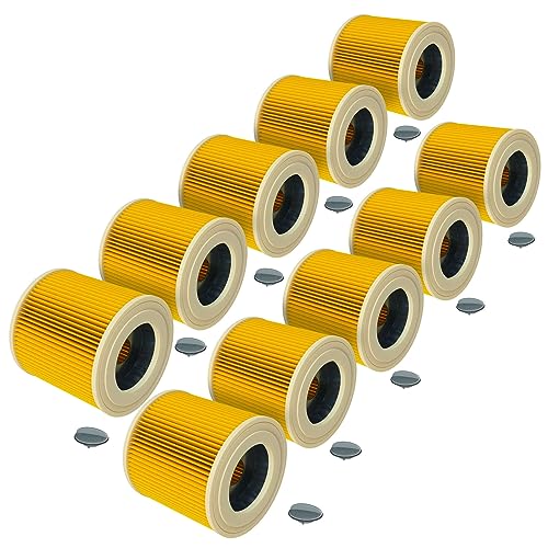 vhbw 10x Set Patronenfilter Ersatz Filter Patrone Ersatz für Kärcher 6.414-552.0 kompatibel mit Kärcher Nasssauger-Trockensauger, Waschsauger von vhbw