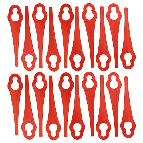 vhbw 20x Ersatz-Messer kompatibel mit Bosch ALM 28, ART 23 Accutrimm, ALM 30 Rasentrimmer - Ersatzklinge Rot, Nylon/Kunststoff von vhbw
