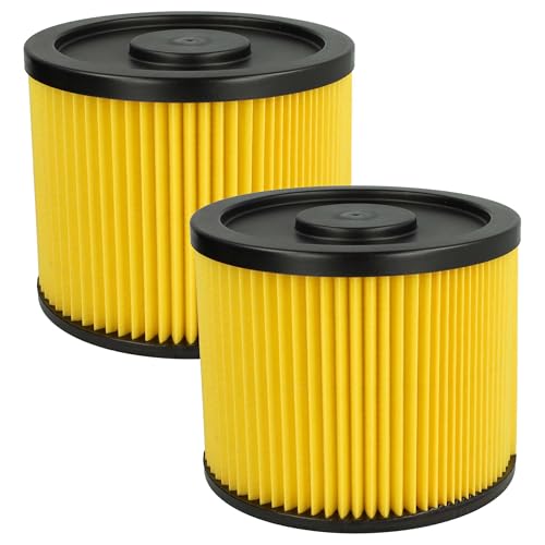 vhbw 2x Faltenfilter kompatibel mit Einhell VM1220S, YPL 1252, TE-VC 2230 SA Staubsauger - Filter, Patronenfilter, gelb von vhbw