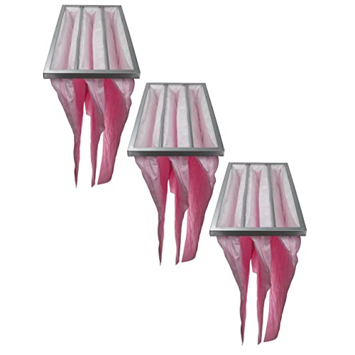 vhbw 3x Taschenfilter für Klima- und Lüftungsanlagen - Filter F7, 28,7 x 59,2 x 60 cm, Rosa von vhbw