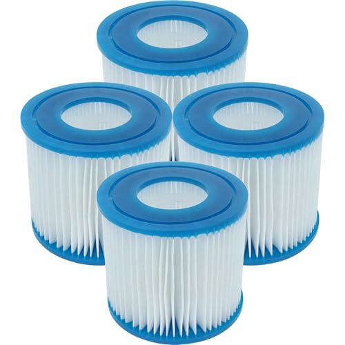 vhbw 4X Filterkartusche Typ VII kompatibel mit Bestway Lay-Z-Spa Paris, Palm Springs Pool - Ersatzfilter Blau Weiß von vhbw