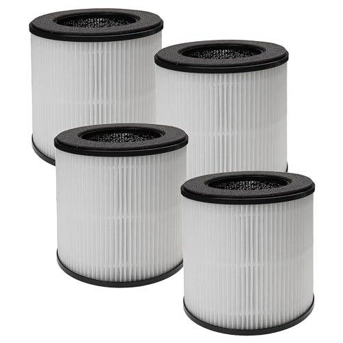 vhbw 4x Luftilter kompatibel mit Nobebird B-D02M Luftreiniger - Kombifilter Vorfilter + HEPA + Aktivkohle von vhbw