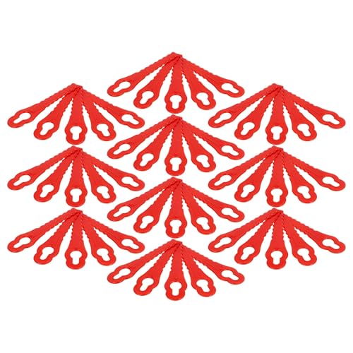 vhbw 50x Ersatz-Messer kompatibel mit Einhell BG-CT 18 Li, GE-CT 18 Li, GE-CT 18 Li Kit Rasenmäher - Ersatzklinge Rot, Polyamid von vhbw