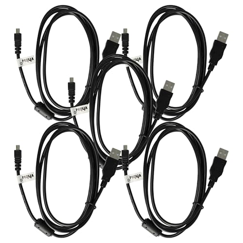 vhbw 5x USB-Kabel Datenkabel (Standard-USB Typ A auf Kamera) kompatibel mit Panasonic Lumix DMC-FZ150, DMC-FZ1000 Kamera, Camcorder, 150 cm von vhbw