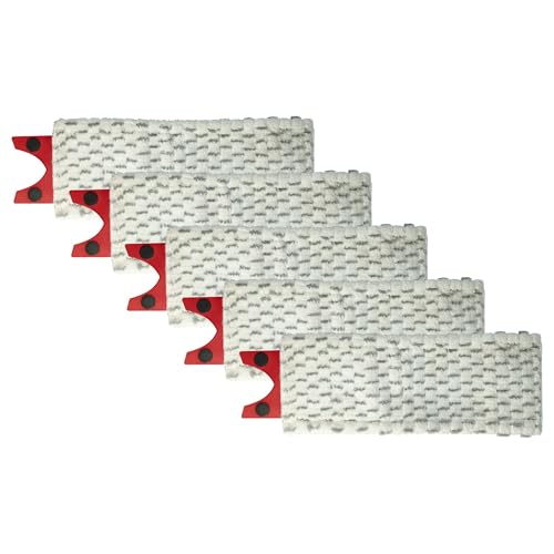 vhbw 5X Wischbezug kompatibel mit Vileda 1-2 Spray Wischmopp - Ersatzkopf, Mikrofaser Grau Weiß von vhbw