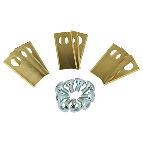 vhbw 9x Ersatz-Messer kompatibel mit Honda Miimo 3000, 310, 520 Rasenmäher - Ersatzklinge, Gold, Stahl (Titanbeschichtung) von vhbw