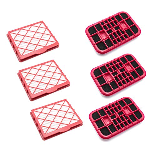 vhbw Filter-Set kompatibel mit Electrolux 1 Classic, 1 Royal, D 820 Staubsauger - 6x Ersatz-Filter (HEPA-Filter, Aktivkohlefilter) von vhbw