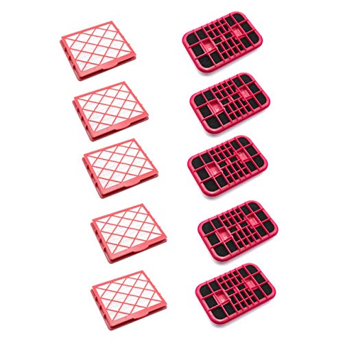 vhbw Filter-Set kompatibel mit Lux D 800 - D 899, D 820, Royal Staubsauger - 10x Ersatz-Filter (HEPA-Filter, Aktivkohlefilter) von vhbw