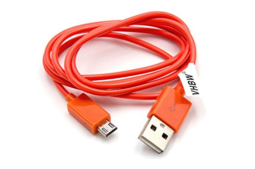 vhbw Kabel USB auf Micro USB kompatibel mit JBL Flip, Flip 2, Flip 3, Go, Reflect Ladekabel, 100cm, orange von vhbw