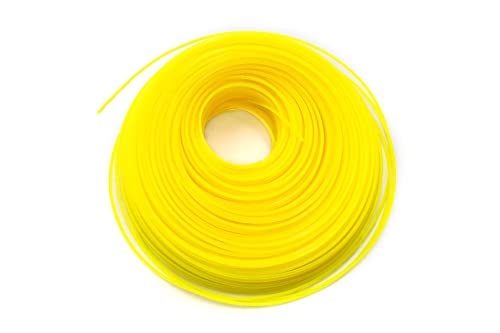 vhbw Mähfaden Trimmerfaden mit 2mm Durchmesser kompatibel mit Rasentrimmer Motorsense - 100 Meter, Gelb, Nylon, widerstandsfähig - Rasentrimmerfaden Ersatzfaden von vhbw