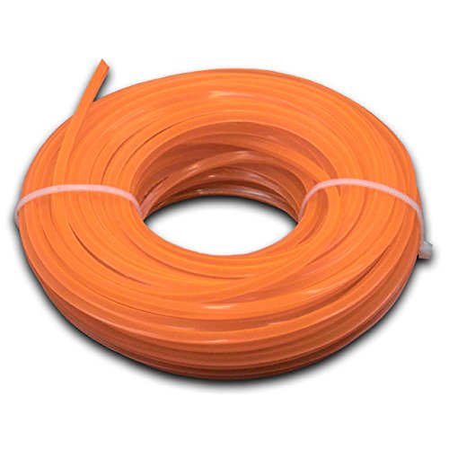 vhbw Universal Trimmer-Faden kompatibel mit Rasenmäher, Rasentrimmer - Ersatz-Faden, Orange, 3 mm x 15 m, Viereckig von vhbw