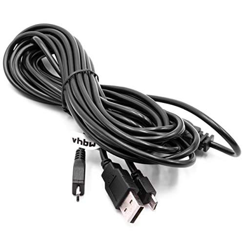 vhbw USB-Ladekabel kompatibel mit Sony PS4 DualShock 4 Controller Spielekonsole - Kabel, 3,41 m Schwarz von vhbw