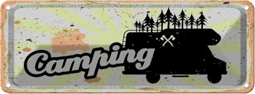 vianmo Blechschild 10x27 cm Camping Wohnmobil Deko Geschenk Metall Schild von vianmo