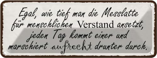 vianmo Blechschild 10x27 cm Egal wie tief man die Messlatte Deko Geschenk Metall Schild von vianmo