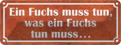 vianmo Blechschild 10x27 cm Fuchs muss tun was Deko Geschenk Metall Schild von vianmo