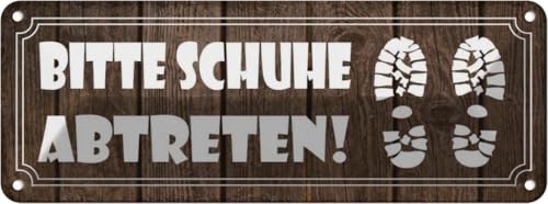 vianmo Blechschild 10x27 cm bitte Schuhe abtreten Deko Geschenk Metall Schild von vianmo
