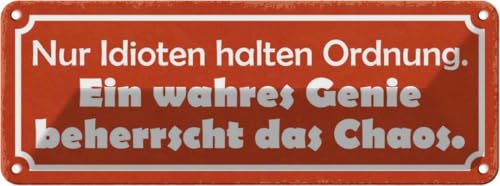 vianmo Blechschild 10x27 cm wahres Genie beherrscht Chaos Deko Geschenk Metall Schild von vianmo