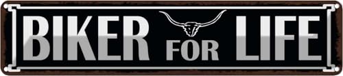 vianmo Blechschild 10x46 cm Biker for life Deko Geschenk Metall Schild von vianmo