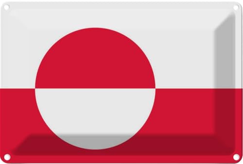 vianmo Blechschild 12x18 cm Grönlands flag of Greenland Deko Geschenk Metall Schild von vianmo