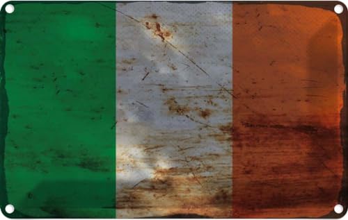 vianmo Blechschild 12x18 cm Irland Flag of Ireland Rost Deko Geschenk Metall Schild von vianmo