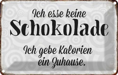 vianmo Blechschild 12x18 cm ich esse keine Schokolade Deko Geschenk Metall Schild von vianmo