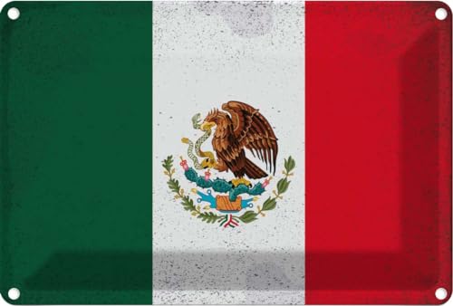 vianmo Blechschild 12x18 cm Mexiko Flag of Mexico Vintage Deko Geschenk Metall Schild von vianmo