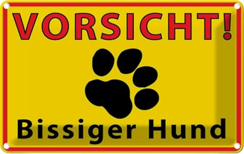 vianmo Blechschild 12x18 cm Tiere Vorsicht bissiger Hund Deko Geschenk Metall Schild von vianmo