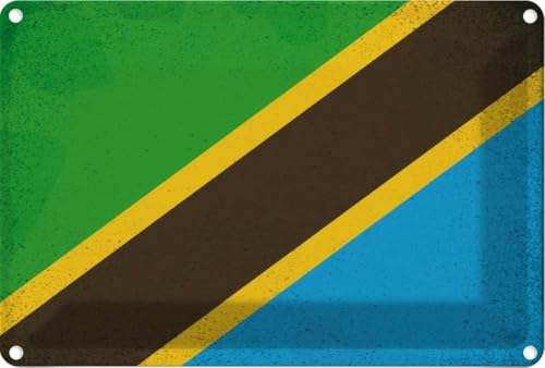 vianmo Blechschild 12x18 cm Tansania Flag Tanzania Vintage Deko Geschenk Metall Schild von vianmo