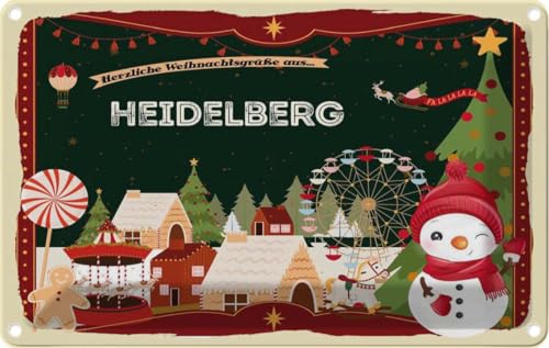 vianmo Blechschild 12x18 cm Weihnachten HEIDELBERG Deko Geschenk Metall Schild vianmo Blechschild 12x18 cm Weihnachten HEIDELBERG Deko Geschenk Metall Schild von vianmo