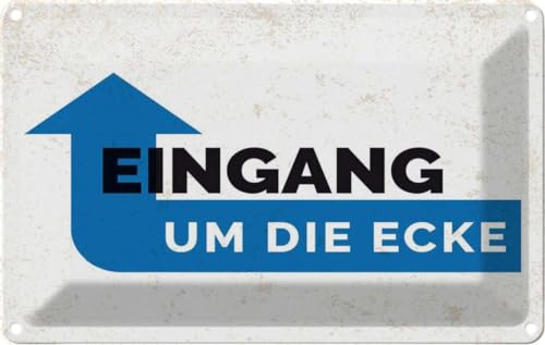 vianmo Blechschild 20x30 cm Hinweis Eingang um die Ecke Deko Geschenk Metall Schild von vianmo