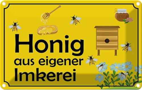vianmo Blechschild 20x30 cm Honig aus eigener Imkerei Deko Geschenk Metall Schild von vianmo