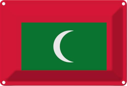 vianmo Blechschild 20x30 cm Malediven Flag of the Maldives Deko Geschenk Metall Schild von vianmo