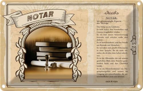 vianmo Blechschild 20x30 cm Notar Deko Geschenk Metall Schild von vianmo