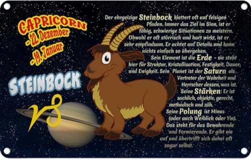 vianmo Blechschild 20x30 cm Sternzeichen Steinbock Planet Saturn Deko Geschenk Metall Schild von vianmo
